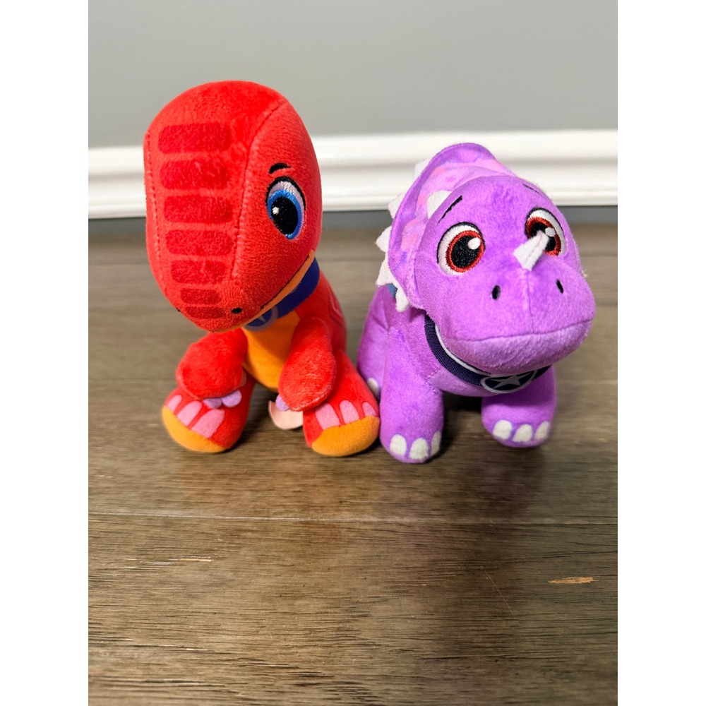 Dino Ranch Plush Blitz T-Rex Clover Triceratops‎ Stuffed Animal Toy Set